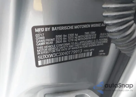 2017 BMW X4 xDrive28I из США, поврежденный, VIN 5UXXW3C3XH0T79913